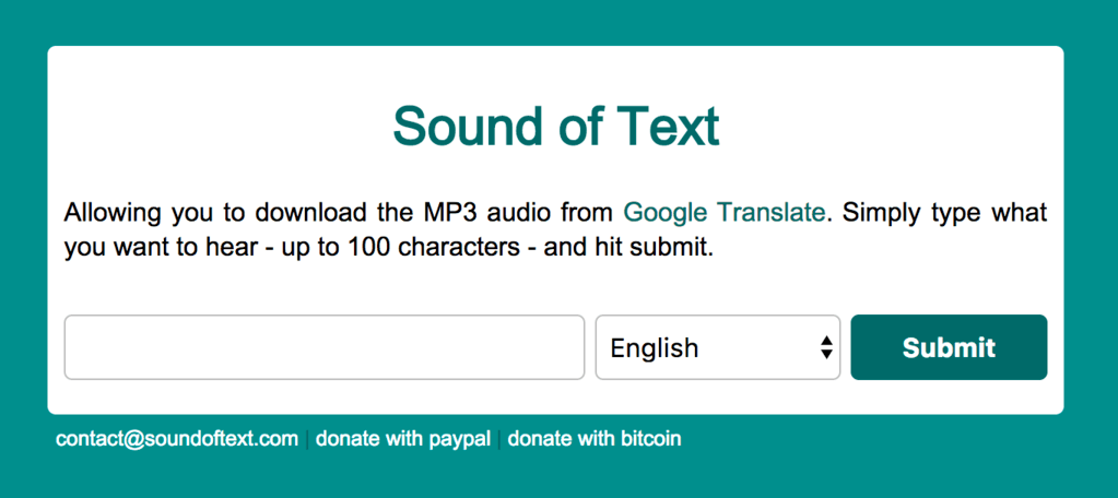 Sound of text image site