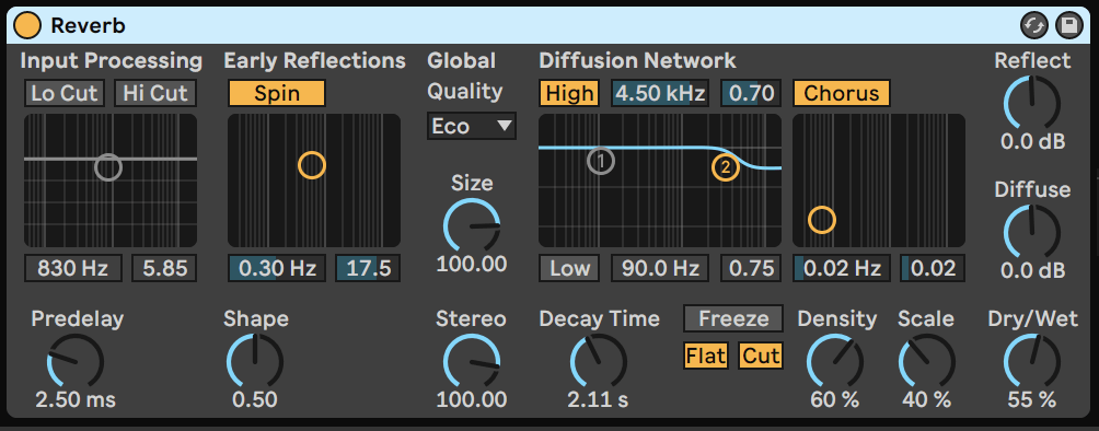 Image de la Reverbe d'Ableton Live